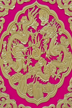 Duvardaki ejderha kalıbı sanatı, Tayland.