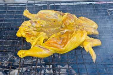 Kaiyang, kızarmış tavuk, Tayland usulü yemek, Tayland.