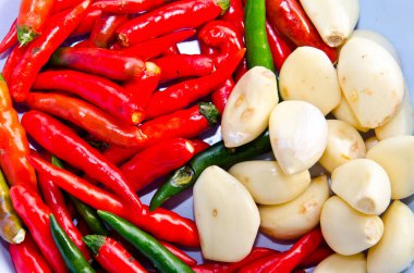 Taze biber ve sarımsak, Tayland.