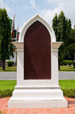 Wat Pra Sri Mahathat tapınağındaki beton tahta, Bankkok, Tayland.
