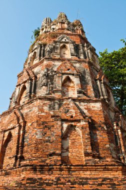 Wat Maha 'da mavi gökyüzü olan antik tapınak, Tayland.