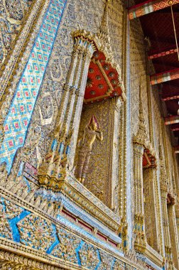Wat Phra Kaew tapınağının manzarası, Tayland.