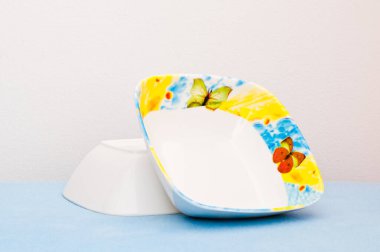 İki güzel kase mavi bez, Tayland.