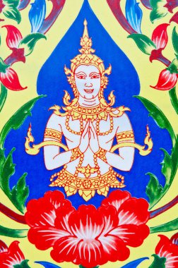 Tayland 'da Watthanonhakyai Tapınağı' nda Tayland tarzı sanat eserleri..