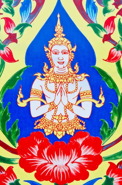 Tayland 'da Watthanonhakyai Tapınağı' nda Tayland tarzı sanat eserleri..