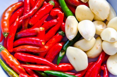 Taze biber ve sarımsak, Tayland.