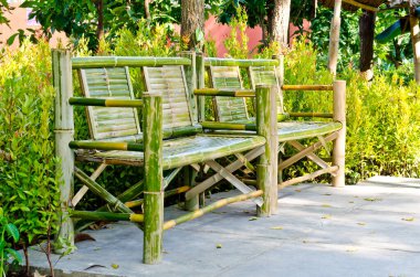 Bahçede bambu tezgahı, Tayland.