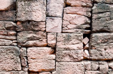 Antik kaya duvarı arka planı, Tayland.