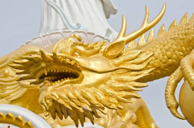 Tayland 'daki Altın Ejder heykelinin başı..