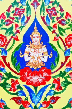 Tayland 'da Watthanonhakyai Tapınağı' nda Tayland tarzı sanat eserleri..
