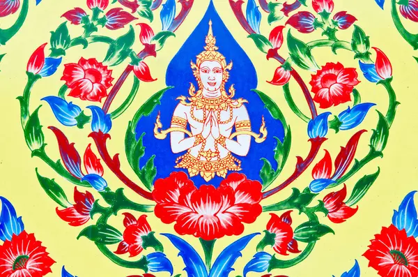 Tayland 'da Watthanonhakyai Tapınağı' nda Tayland tarzı sanat eserleri..