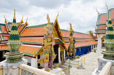 Wat Phra Kaew tapınağının manzarası, Tayland.