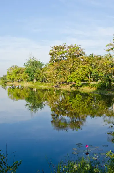 Tayland 'ın Sakaeo ilindeki Sakaeo gölünün manzarası.