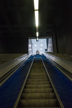 Escalator in the Rome underground, Italy