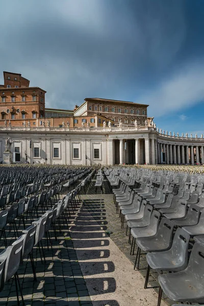 Chairs Peter Square Next Peter Basilica Vatican Rom Pascal Kehl — Fotografia de Stock