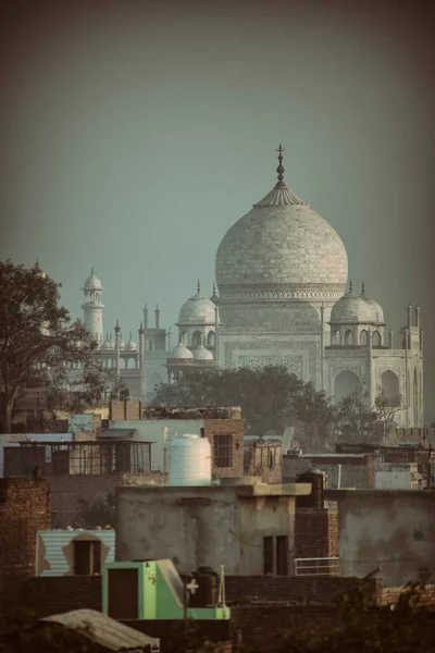 Taj Mahal Através Neblina Cidade Índia Rajastão Por Pascal Kehl Fotos De Bancos De Imagens