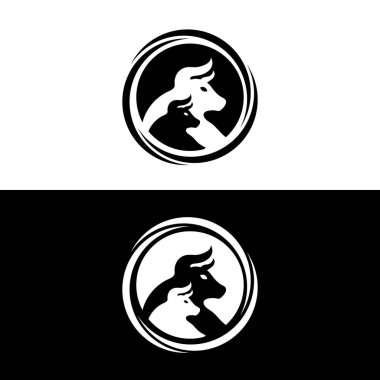 Bull Vector Logo Design. Bull silhouette. Bull Icon