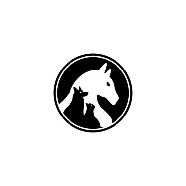 Horse , cat and dog animal logo design . Horse logo . Cat icon . Dog silhouette 