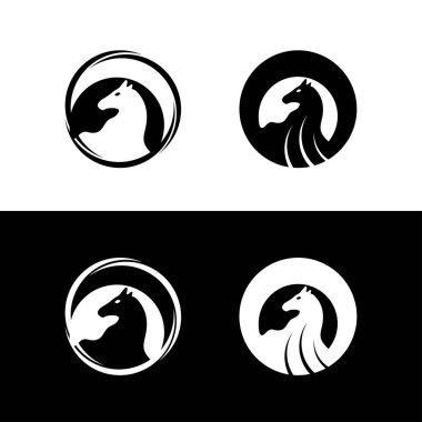 Horse animal vector logo design . Horse icon . Horse silhouette 