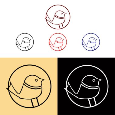 Bird animal vector logo design . Bird icon . Bird silhouette 