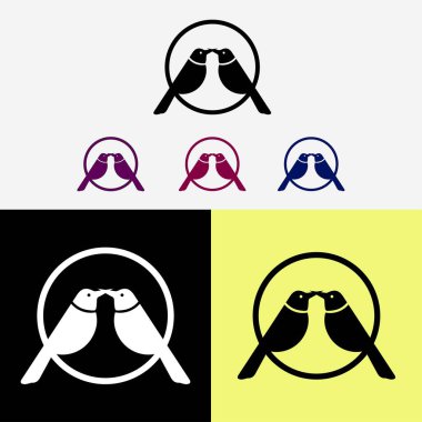 Bird animal vector logo design . Bird icon . Bird silhouette 