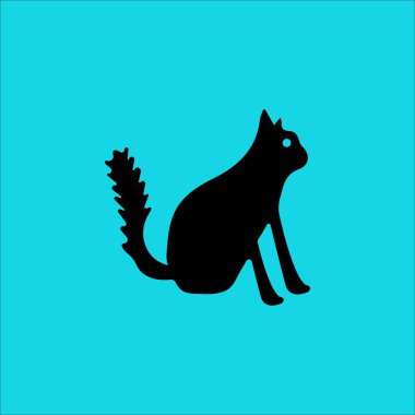 Cat animal vector logo design . white cat logo . black cat logo . cat icon . cat silhouette 