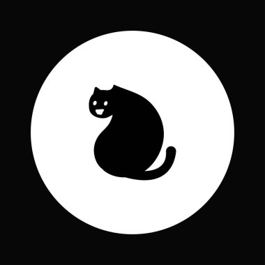 Cat animal vector logo design . white cat logo . black cat logo . cat icon . cat silhouette 