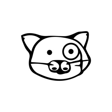 Cat animal vector logo design . white cat logo . black cat logo . cat icon . cat silhouette 