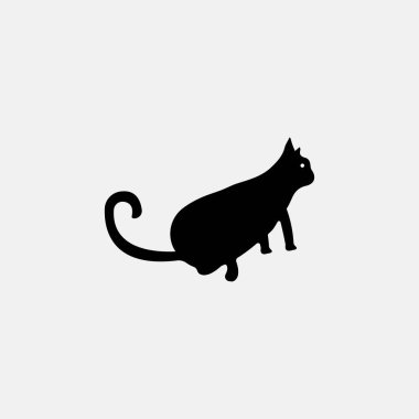 Cat animal vector logo design . white cat logo . black cat logo . cat icon . cat silhouette 