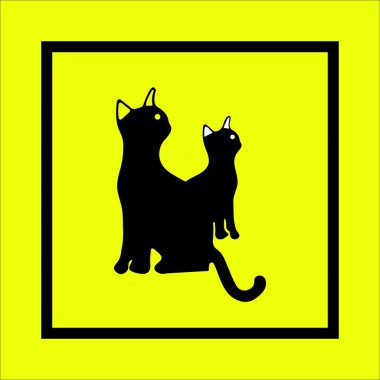 Cat animal vector logo design . white cat logo . black cat logo . cat icon . cat silhouette 