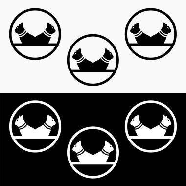 Cat animal vector logo design . white cat logo . black cat logo . cat icon . cat silhouette 