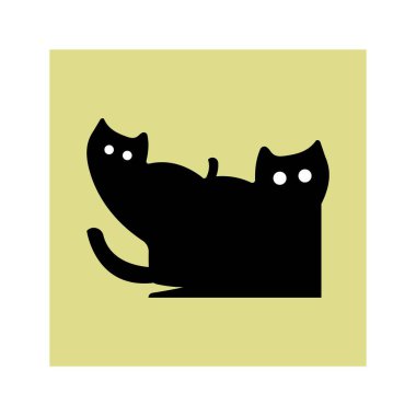 Cat animal vector logo design . white cat logo . black cat logo . cat icon . cat silhouette 