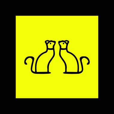 Cat animal vector logo design . white cat logo . black cat logo . cat icon . cat silhouette 