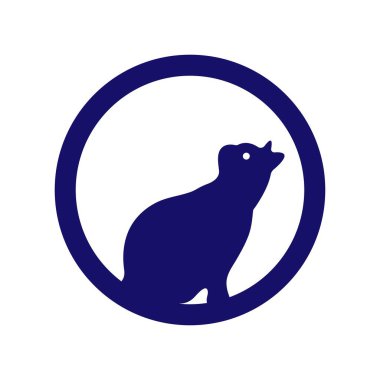 Cat animal vector logo design . white cat logo . black cat logo . cat icon . cat silhouette 