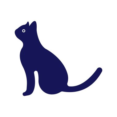 Cat animal vector logo design . white cat logo . black cat logo . cat icon . cat silhouette 