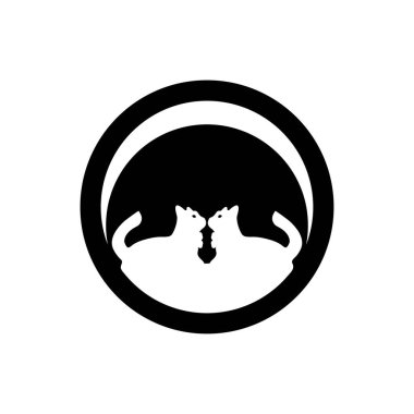 Cat animal vector logo design . white cat logo . black cat logo . cat icon . cat silhouette 