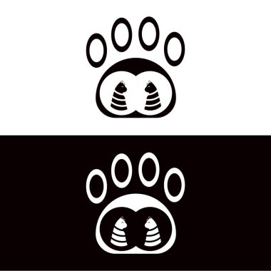 Cat animal vector logo design . white cat logo . black cat logo . cat icon . cat silhouette 