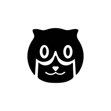 Cat animal vector logo design . White cat logo . Black cat logo . Cat icon . Cat silhouette 