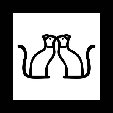 Cat animal vector logo design . White cat logo . Black cat logo . Cat icon . Cat silhouette 