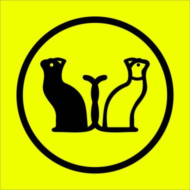 Cat animal vector logo design . White cat logo . Black cat logo . Cat icon . Cat silhouette 