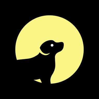 Dog animal vector logo design . Dog icon . Dog silhouette . Black dog logo .White dog logo 