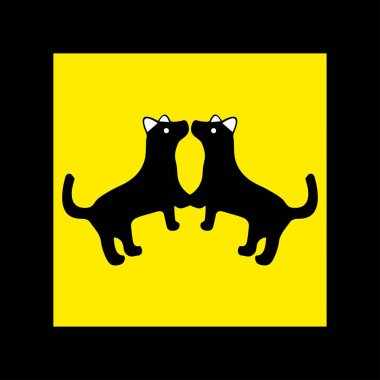 Dog animal vector logo design . Dog icon . Dog silhouette . Black dog logo .White dog logo 