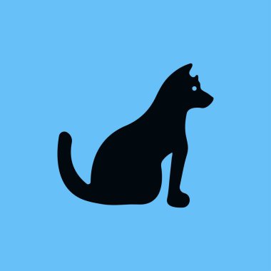 Dog animal vector logo design . Dog icon . Dog silhouette . White dog logo . Black dog logo 