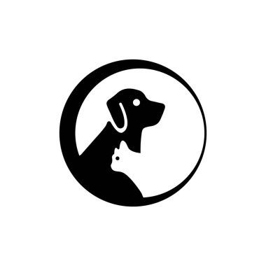 Dog and cat animal vector logo design . Dog icon . Cat silhouette 