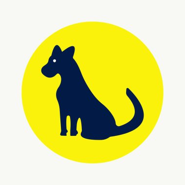 Dog animal vector logo design . Dog icon . Dog silhouette . White dog logo . Black dog logo 