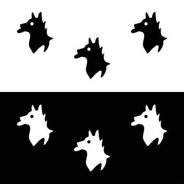 Dog animal vector logo design . Dog icon . Dog silhouette . White dog logo . Black dog logo 