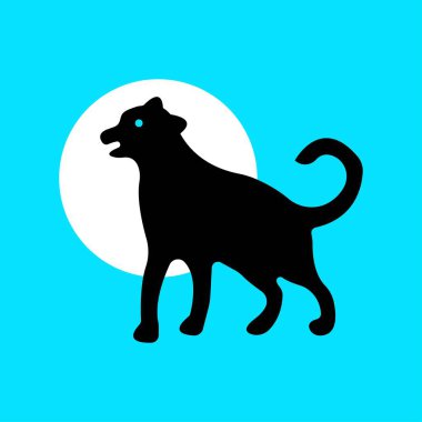 Dog animal vector logo design . Dog icon . Dog silhouette . White dog logo . Black dog logo 