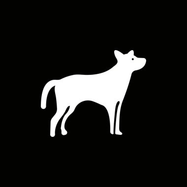 Dog animal vector logo design . Dog icon . Dog silhouette . White dog logo . Black dog logo 