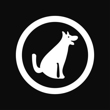 Dog animal vector logo design . Dog icon . Dog silhouette . Dog white logo . Dog black logo 