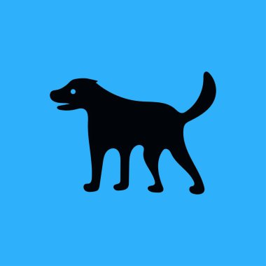 Dog animal vector logo design . Dog icon . Dog silhouette . Black dog logo . White dog logo 